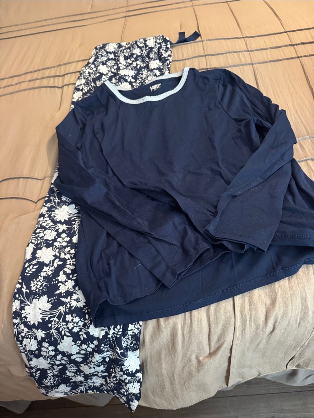 Lands End Navy Long-Sleeve pajamas Navy -